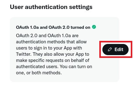 user authentication settings