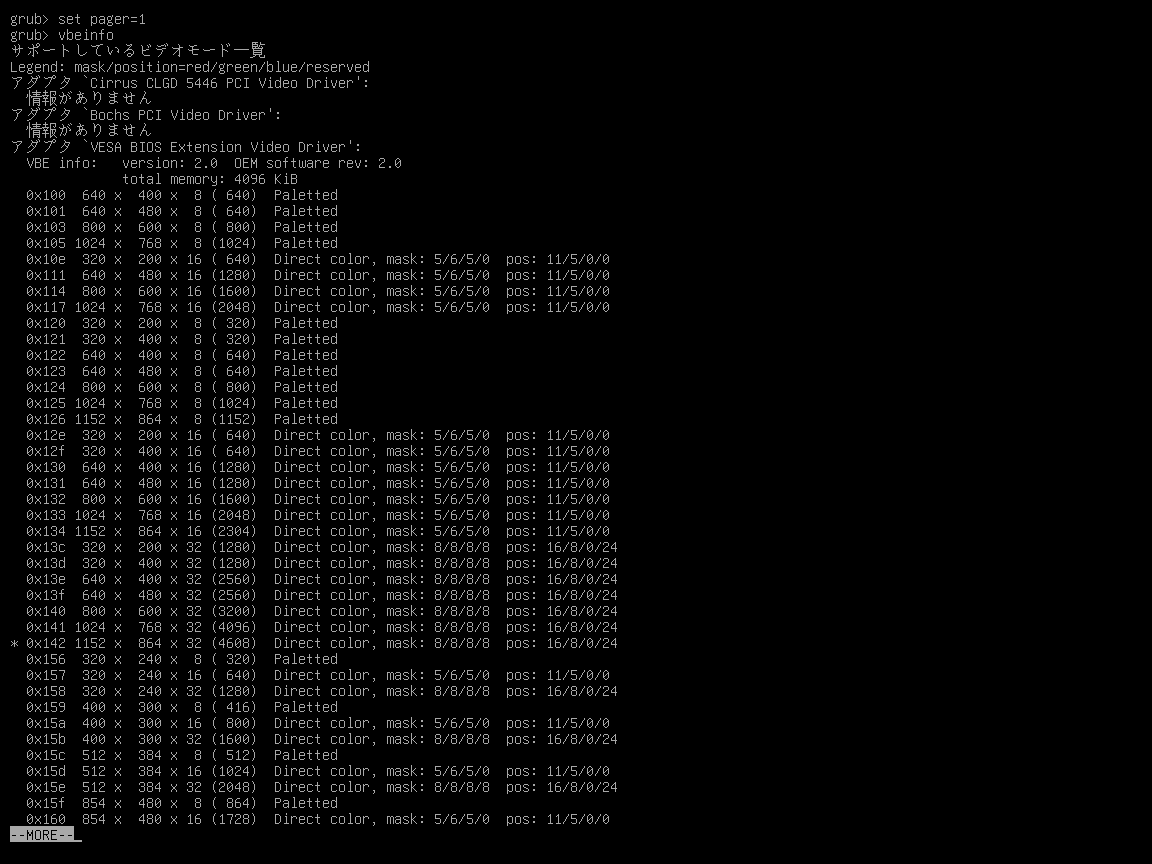 設定可能な解像度